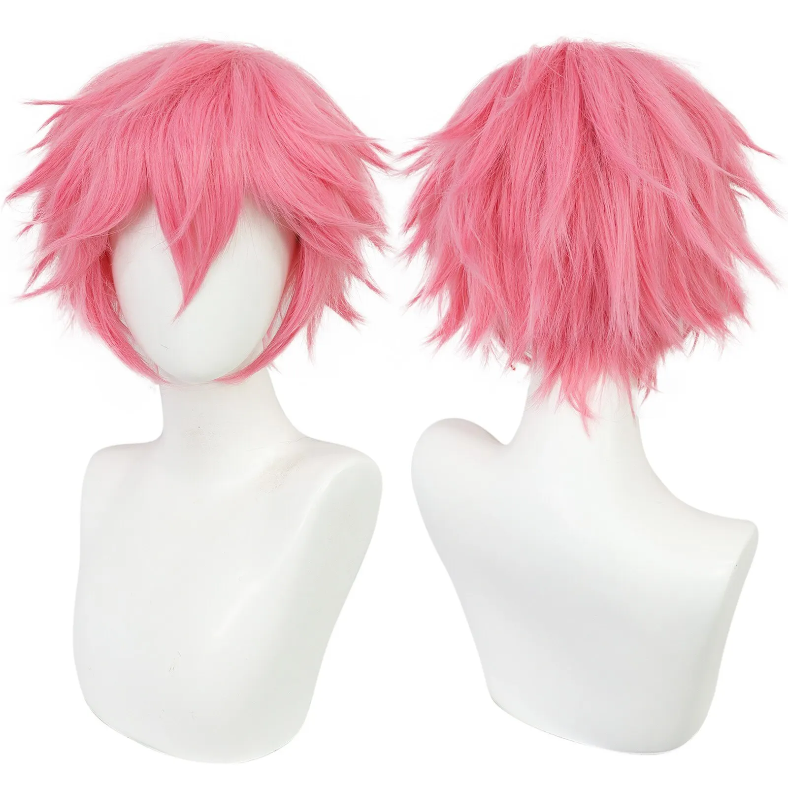 Peluca de Cosplay corta Universal para hombres, plata, rojo, rosa, Rubio, hierba, verde, negro, recta, fiesta de disfraces de Halloween