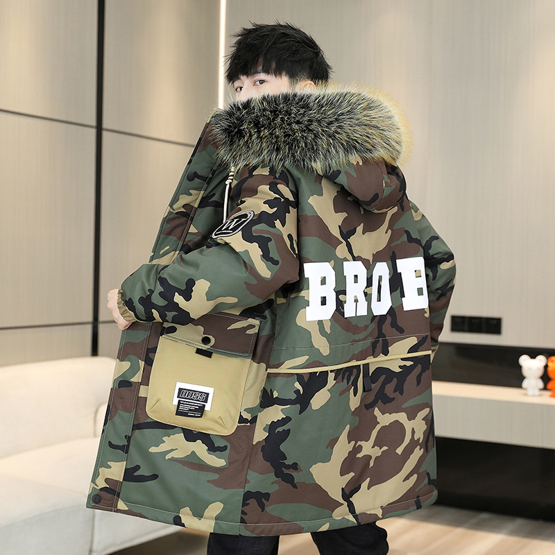 Outono inverno novo engrossar jaqueta quente dos homens com capuz parkas casaco de lã na moda marca streetwear ins jaqueta de lã