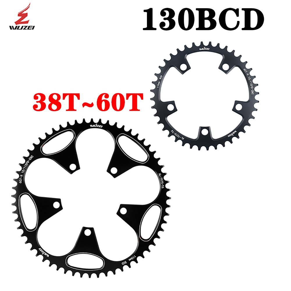 WUZEI 130 BCD ห่วงโซ่จักรยานแคบกว้างดาว 38 40 42 44 46 48 50 52 54 56 58 60T 130BCD AL7075 เฟืองสําหรับจักรยาน