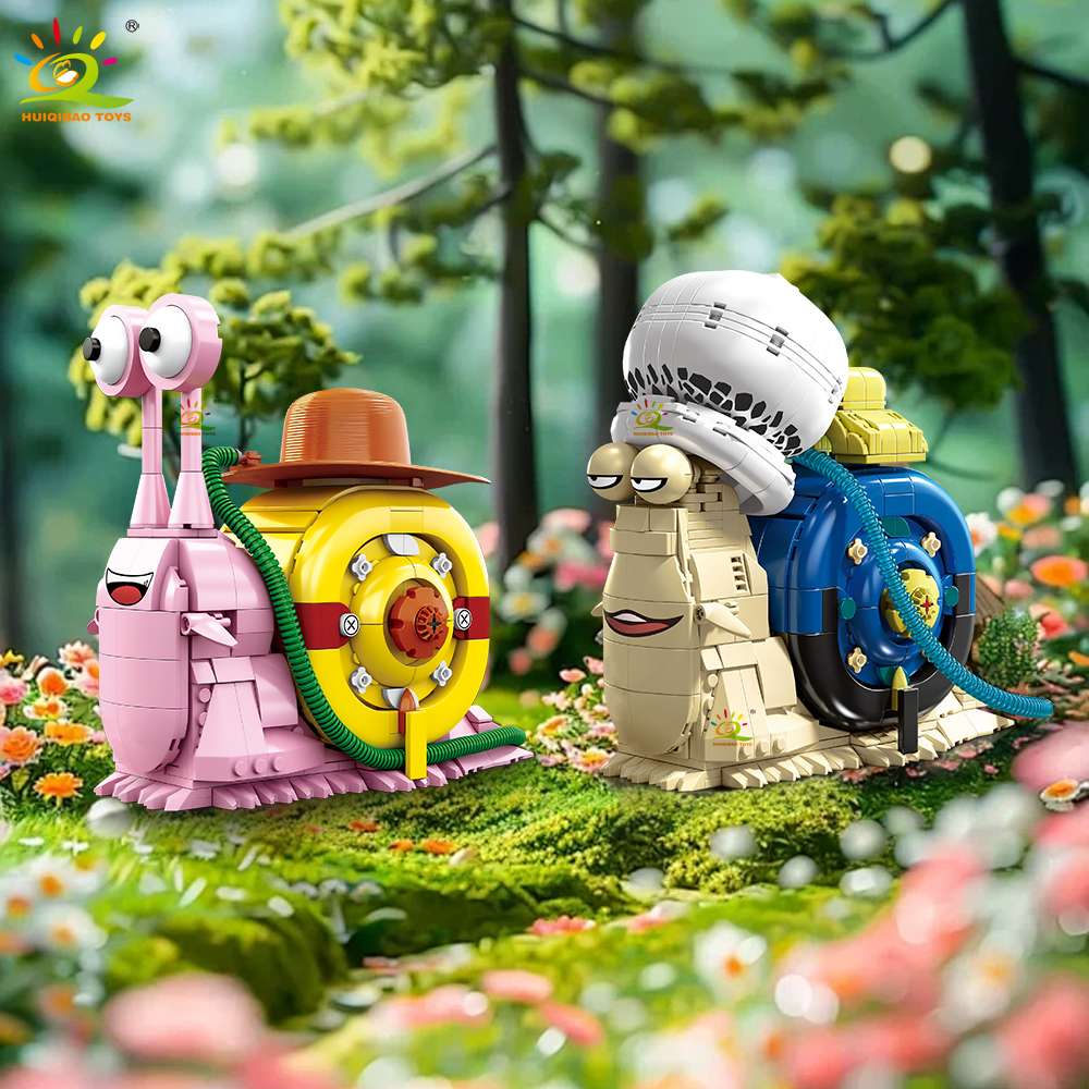 HUIQIBAO MOC Slak Insect Model Bouwsteen Telefoon Bug Serie Bricks Set Constructie Speelgoed Voor Kinderen Bureau Woondecoratie