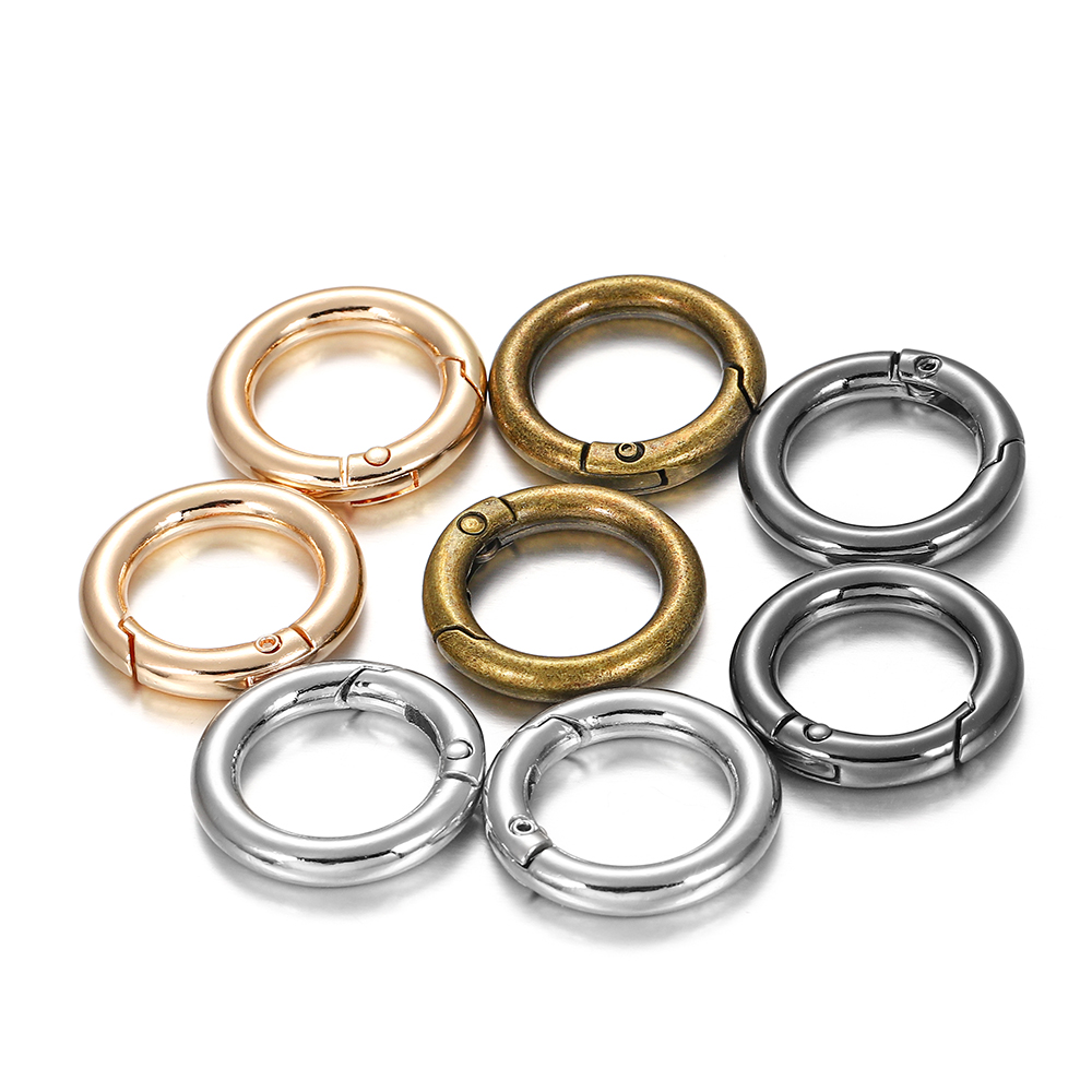 5pcs โลหะ O แหวนฤดูใบไม้ผลิ Clasps เปิด Carabiner พวงกุญแจกระเป๋าคลิปตะขอสุนัขหัวเข็มขัดตัวเชื่อมต่อสําหรับเครื่องประดับ DIY ทํา