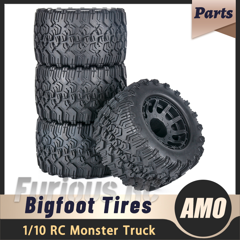 4 Buah Roda Ban Karet 125X74mm Adaptor 12Mm untuk 1/10 RC Model Mobil Monster Truk HSP 94701