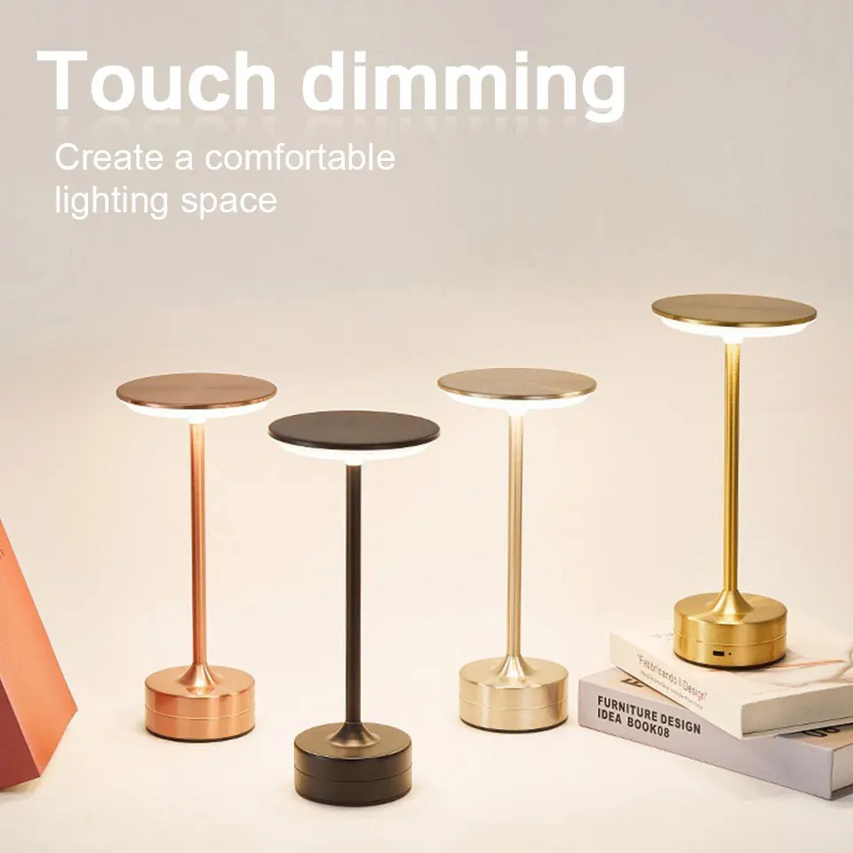 Lampe de Table LED avec capteur tactile, veilleuse de bureau, rechargeable par USB, lampes de lecture portables pour chambre à coucher, lumière décorative