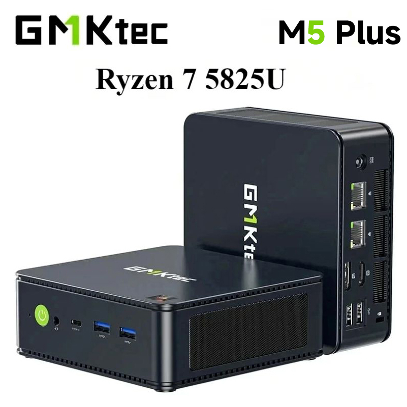 GMKtec M5 Plus Ryzen 7 5825U Mini PC Windows 11 Pro DDR4 Dual Channel NVMe M.2 SSD WIFI6E BT5.2 Desktop Office Gaming Computer