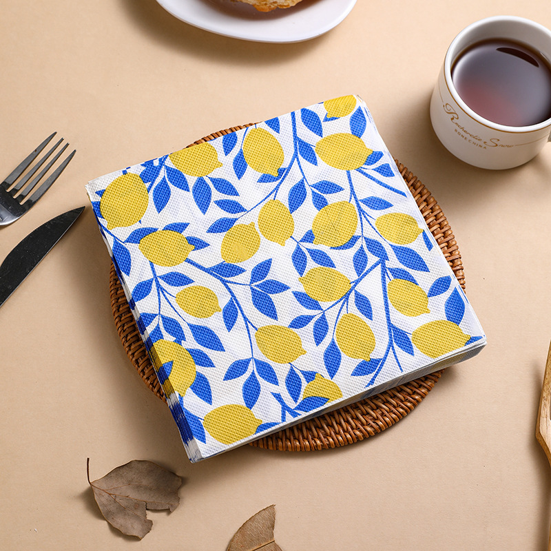 Ensemble de napperons pour magasin de desserts, papier de décoration, imprimé citron d'été, fête de poulet, usage domestique, ambiance de vacances, 10 pièces, 20 pièces