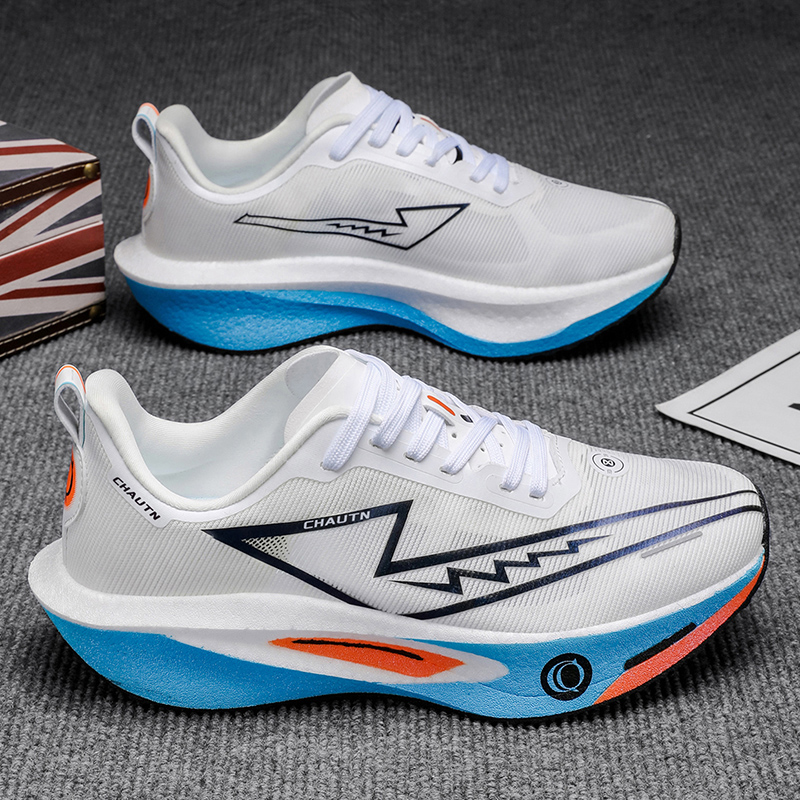 Zapatillas para correr para hombre, zapatillas deportivas antideslizantes con placa de carbono para maratón, transpirables, ligeras y cómodas para mujer