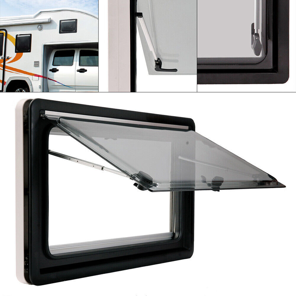 Accessoires de caravane de fenêtre enfichable articulée de RV en aluminium de 900*500MM/450x500MM pour le camping-car et la remorque