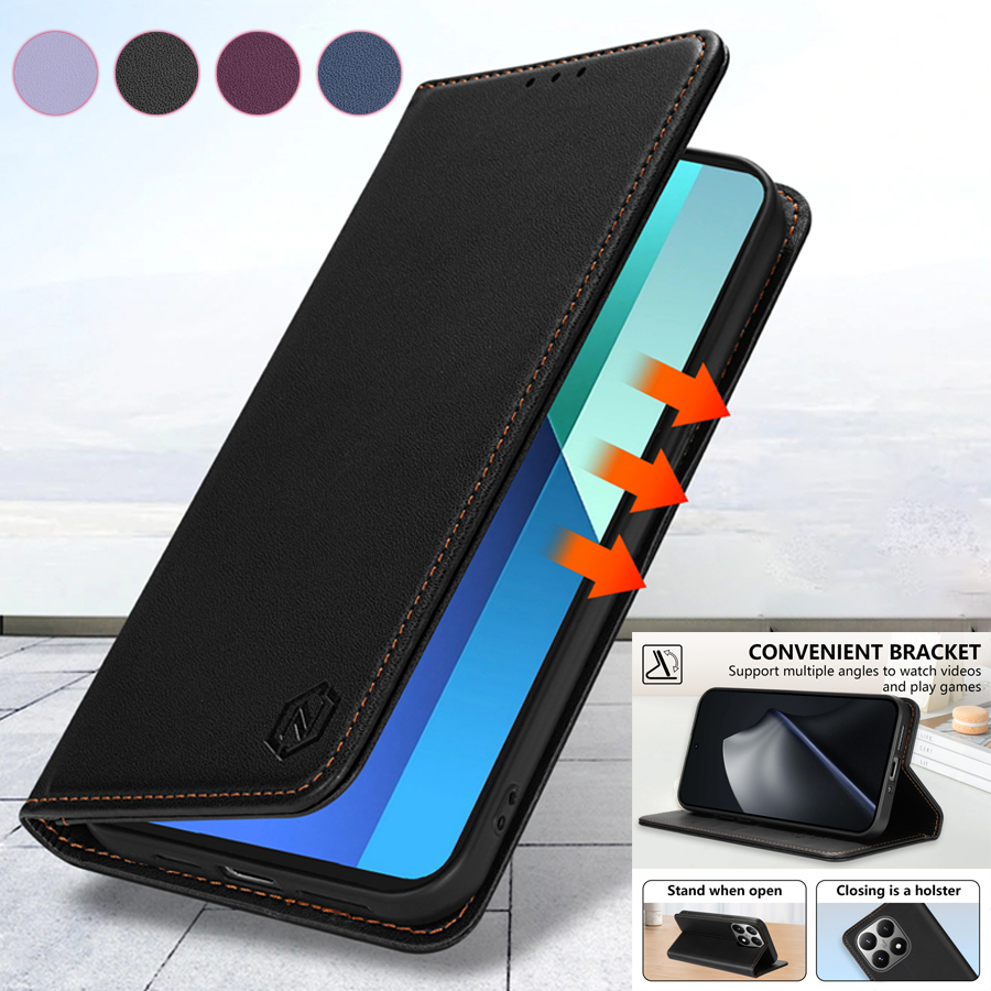 Wallet Skin friendly High-quality Card Slot Magnetic Flip Leather Case For Xiaomi 15T Redmi 15 15C Shockproof Cover 15T Pro