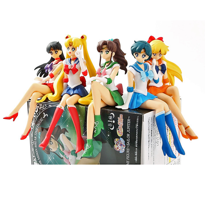 13.5ซม.Anime Sailor Moonรุ่นHino Reiรถอุปกรณ์เสริมคอลเลกชันตุ๊กตาPVC Sailor Mars Jupiter Mercury Venusตัวเลขของเล่นของขวัญ