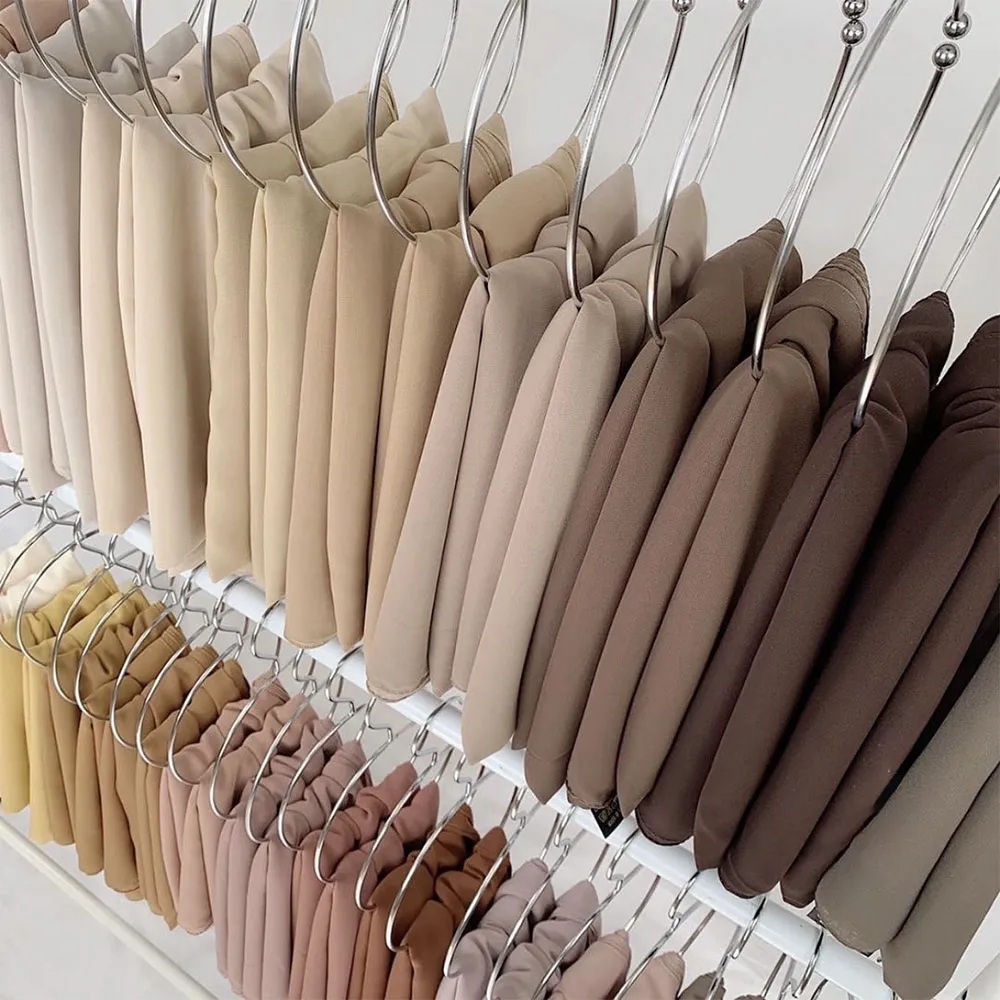 Bufanda Hijab de gasa de Ramadán, 72x175cm, chal de moda musulmana de Color sólido, pañuelos para la cabeza para mujer, pañuelos islámicos, velo para mujer