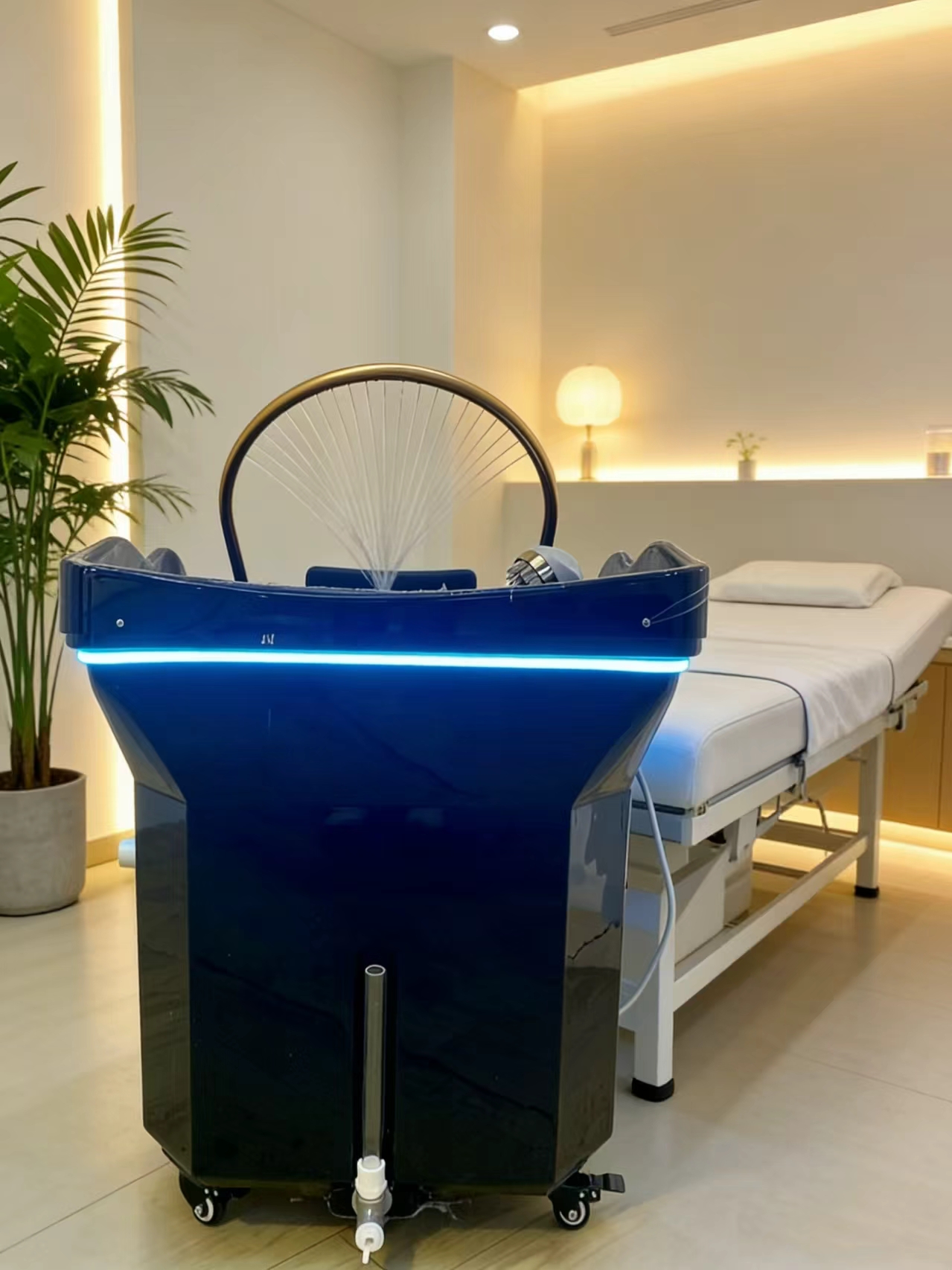 2026 Neueste Version Beweglicher Spa-Liegestuhl mit Rückenwaschfunktion und Shampoo-Stuhl im japanischen Stil für Salons, Versand aus EU-Lager