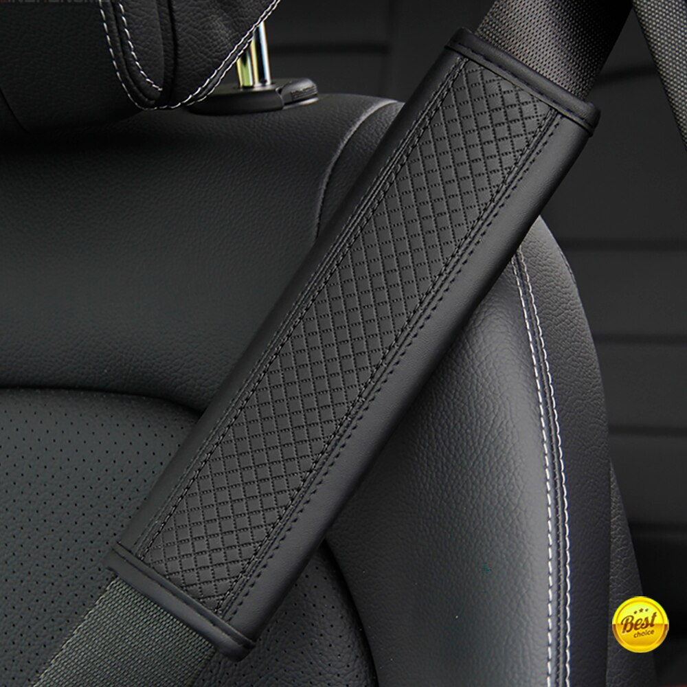 Funda protectora de cuero PU para cinturón de seguridad de coche, accesorio cómodo de descompresión para el hombro, 1 piezas