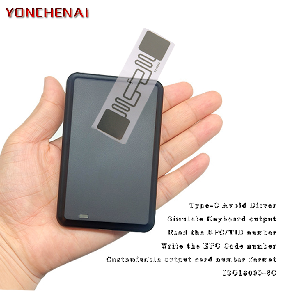 USB UHF Tag Reader ISO18000-6C 6B 860-960 МГц Чтение Запись HID-USB Виртуальный COM Выход Регулируемый