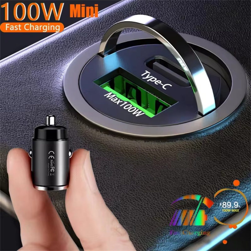 240W Car Charger Fast Charging 2 USB Ports Adapter for IPhone Samsung Xiaomi Quick Charging Chargers with Digital Display