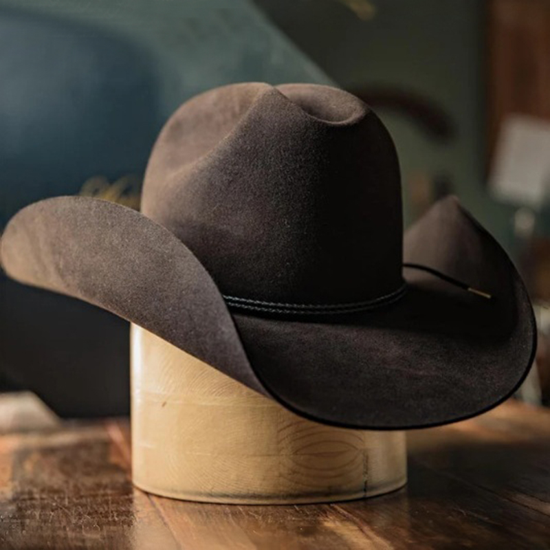 Retro classico Yellowstone Hard Top 100% lana tesa morbida corda fascia primavera autunno inverno caldo donna uomo cowgirl berretto cappello da cowboy