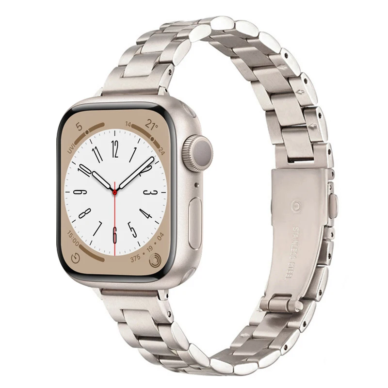 Pulseira fina para apple watch band 45mm 41mm 44mm 40mm 42mm 38mm 49mm pulseira de metal de aço inoxidável iwatch série 8 7 6 se 3 ultra