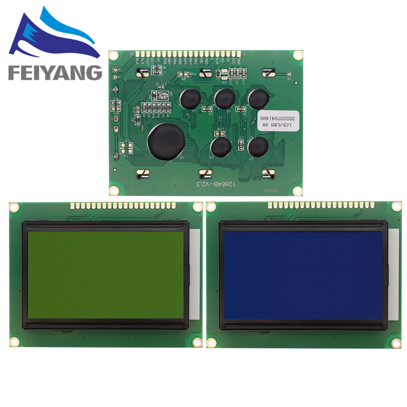 128*64 DOTS LCD module 5 V blauw scherm 12864 LCD met achtergrondverlichting ST7920 Parallelle poort LCD12864
