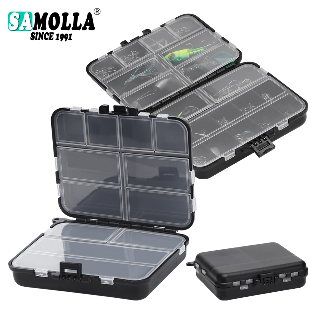 Caixas de armazenamento de isca de equipamento de pesca, organizador portátil de gancho de isca de dupla face, mini caixa de pesca de iscas utilitárias