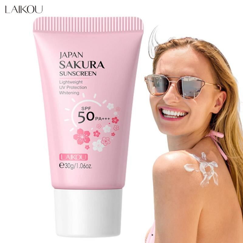 Laikou さくらクリーム韓国日焼け止めプロテクターフェイシャルサンブロッカー Spf50 アイソレーションローションモイスチャライザー 30 グラム