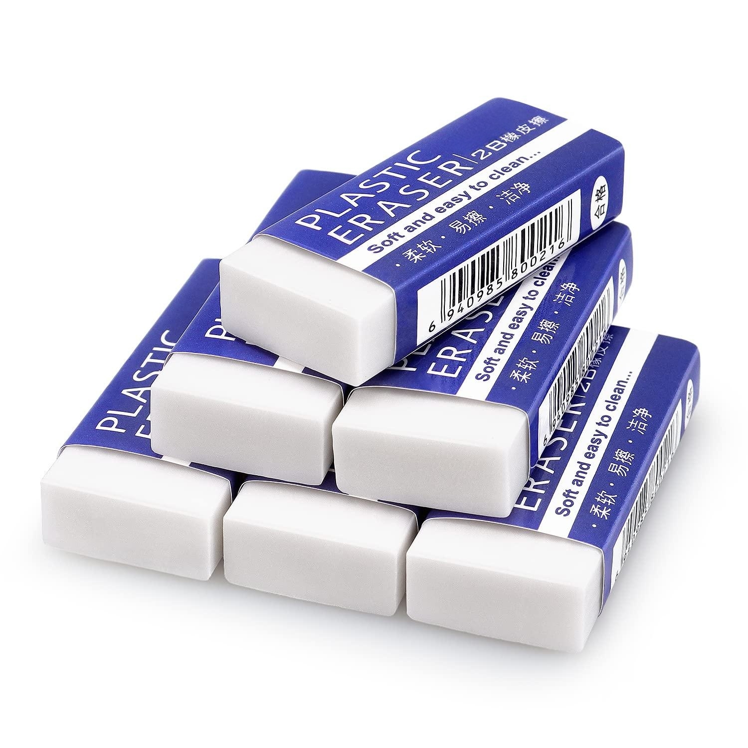 Zachte 2B gum wit gemaakt in China, PVC kunststof rubber potlood gum studenten tekengereedschap, schetsen schilderijen schieten kunst gum