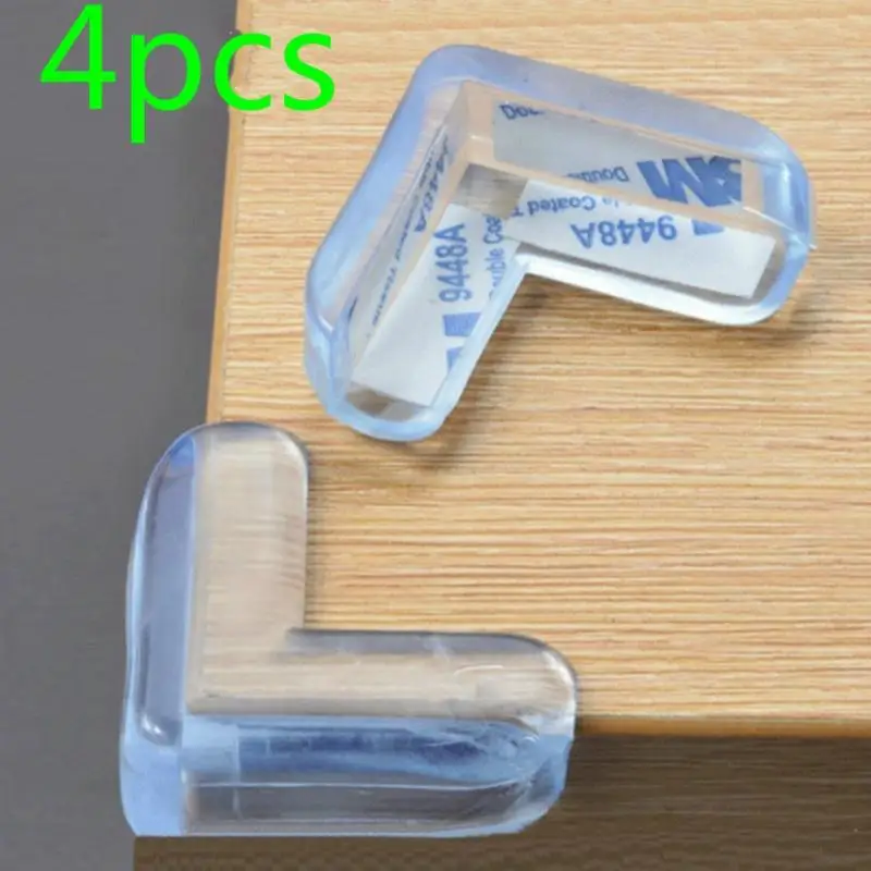 Nuevo 1/4 Uds. Protector de silicona transparente de seguridad para niños cubierta de protección para las esquinas de las mesas goma de silicona líquida anticoll para niños