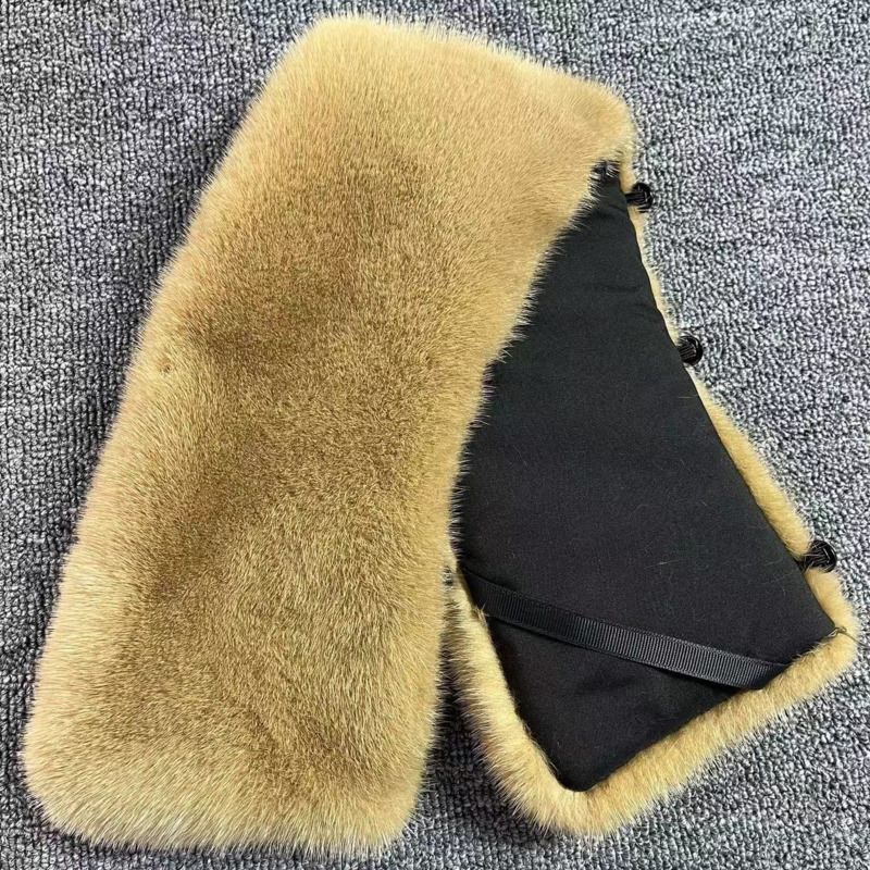 Bulu asli kerah bulu pria Universal kerah persegi untuk mantel musim dingin mode bulu alami hitam coklat kerah syal hangat pria