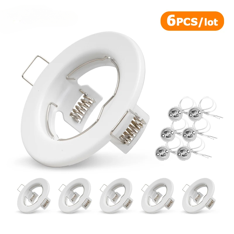 6 stks Inbouwdownlight Frame LED Plafondarmaturen Downlight GU10 MR16 Plafond Spot Verlichting Montage Armatuur
