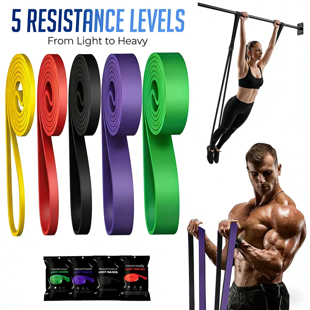 Latex Resistance Bands, Elastic Sports Workout Belt, Pull Up Assist Bands for Pilates, Strength Training, Body Shaping