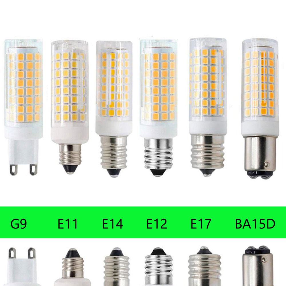 ความสว่าง 102 LEDs G4 G9 BA15D E11 E12 E14 E17 ไฟ LED ข้าวโพดหลอดไฟ 9W เปลี่ยน 80W หลอดฮาโลเจน AC 220V 110V สําหรับ Home House