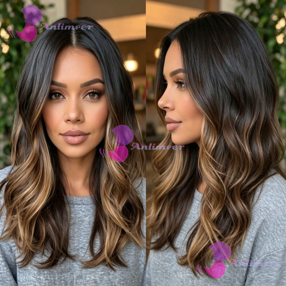 Perruque Body Wave Highlight 5x5 Silk Top Marron Blond # Perruques en cheveux humains colorées 13x6/360 Lace Front pour femmes, pré-épilées, densité 180%, 27/4