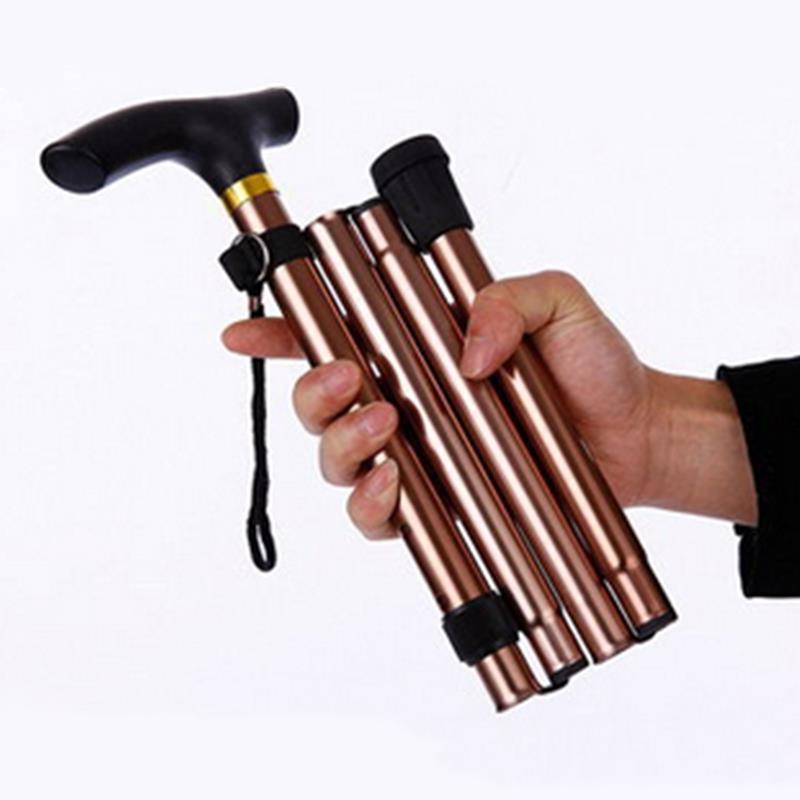 Bastón multifunción para caminar, bastones de Trekking, muletas plegables telescópicas, bastón de senderismo, bastón de Metal para personas mayores, bastón para caminar al aire libre