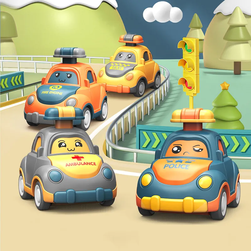 Jouets de voiture pour tout-petits, voitures à remonter, Ambulance de Taxi, modèle de camion de pompier, ensemble éducatif pour enfants garçons