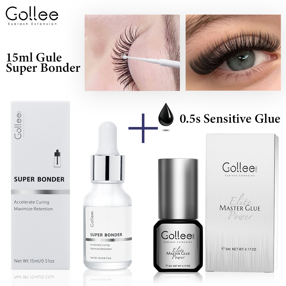 Gollee Lash Sealant Ekstensi Bulu Mata 0.5s Pengeringan Cepat Super Bonder Membantu Membuat Lem Lebih Kuat dan Daya Rekat Lebih Baik dengan Lem Ekstensi Bulu Mata Makeup