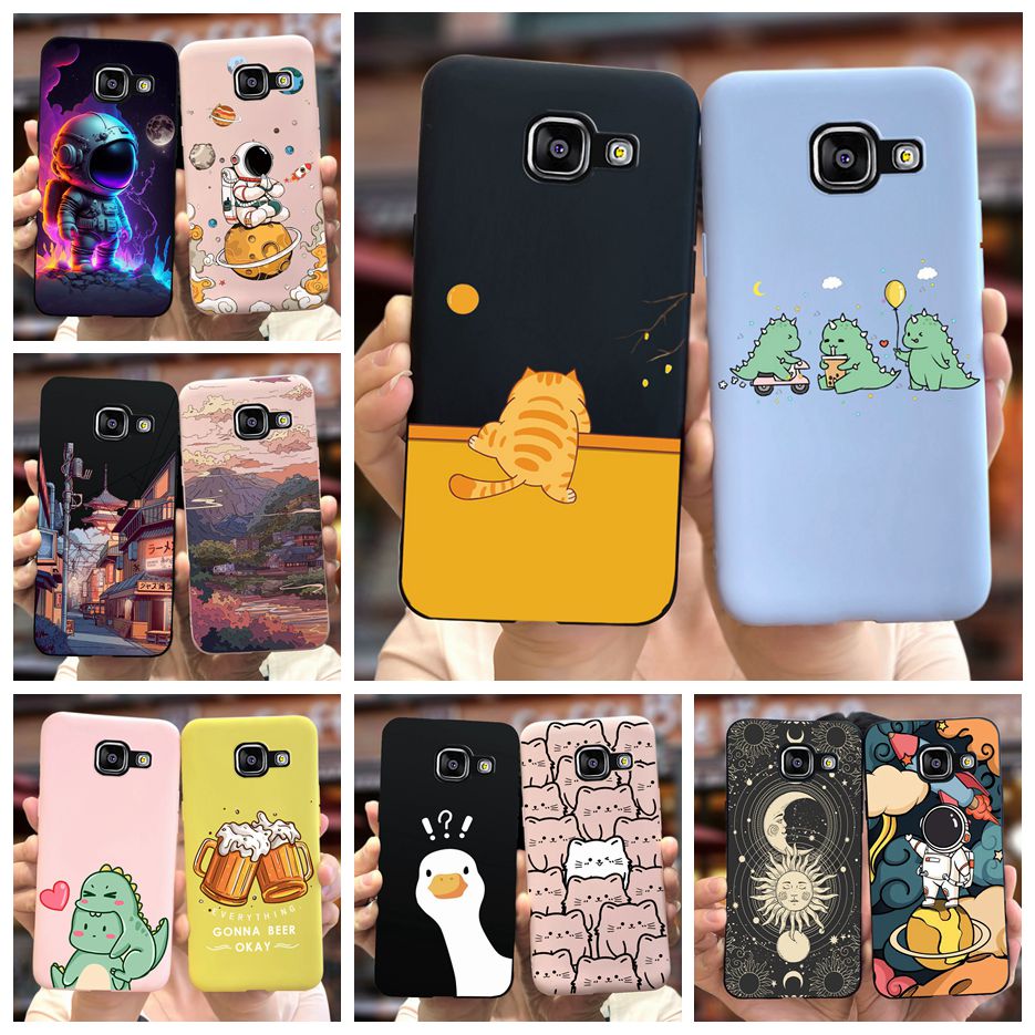 Voor Samsung Galaxy A5 2016 Case SM-A510F Leuke Cartoon Cover Zachte Siliconen Telefoon Case Voor Samsung A5 2017 A520F Back Cover Bumper