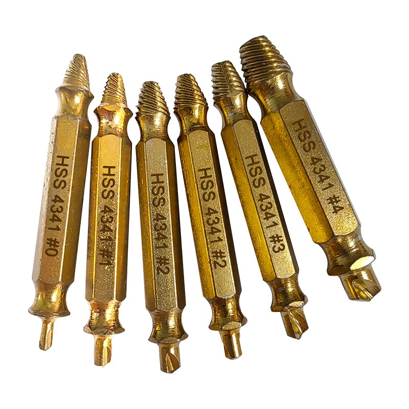 Extracteur HSS à Double tête, tournevis de retrait de dents coulissantes, embout de tournevis, jeu d'outils à fil cassé 6 pièces