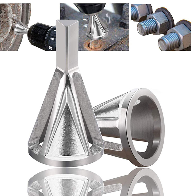 Sennan rebarbação ferramenta de chanfro externo gr12mo triângulo/hexagonal metal haste broca remover rebarbas acessórios da ferramenta elétrica