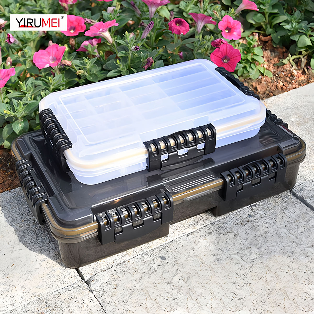 Caja de aparejos de pesca impermeable, accesorios de pesca de gran capacidad, caja de almacenamiento de herramientas, anzuelo, señuelo, caja de cebo falso, suministros de pesca