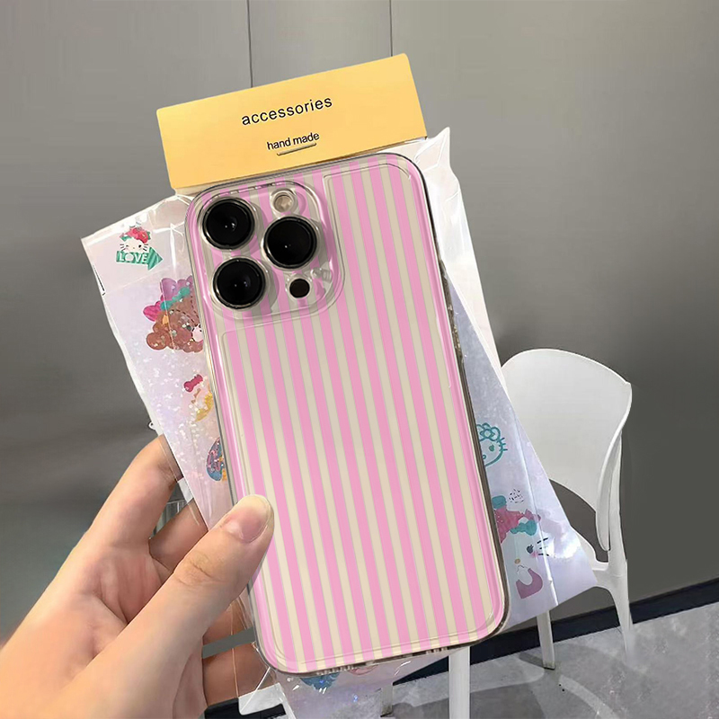 Colorful Vertical Stripes Silicone Phone Case For IPhone 16,15,14,13,12,11,Pro,Max,14 Plus,16e17 Air Anti Fall Soft Bumper Cover