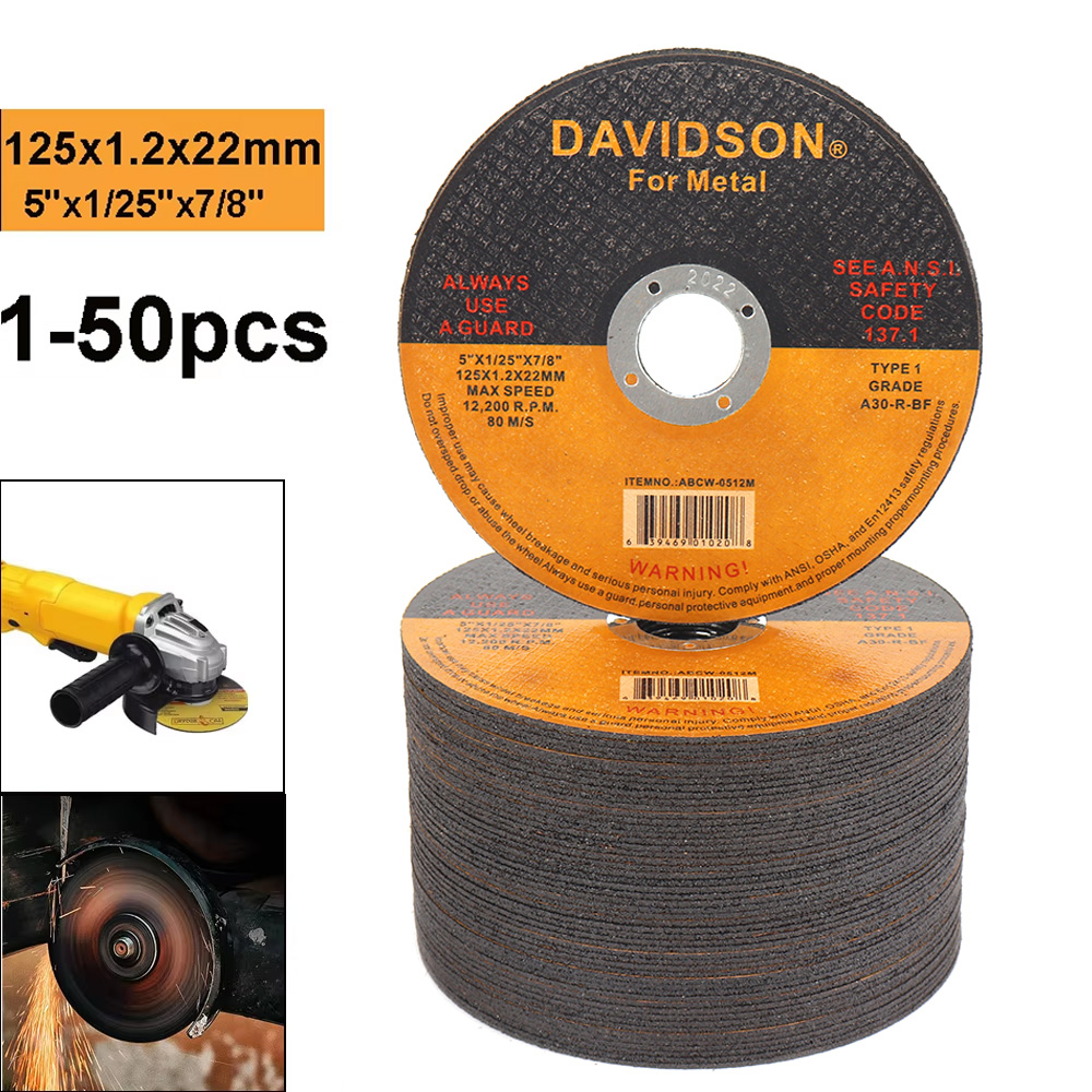 Disco de corte de Metal de 125mm, cortador de fibra de 5 ", hoja de sierra Circular de resina reforzada, herramientas de amoladora angular, muela de 1 a 50 Uds.