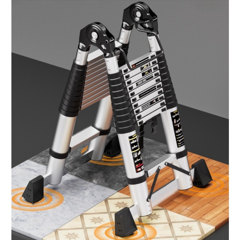 Multi functional aluminum alloy telescopic ladder, portable folding ladder, climbing ladder, maintenance engineering ladder