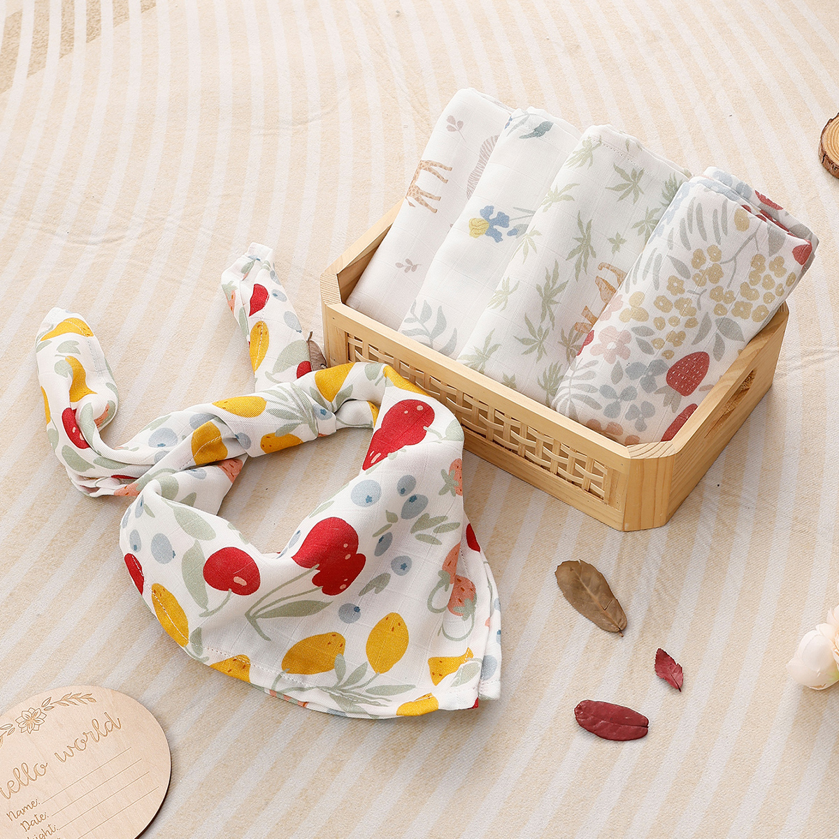 Kangobaby # Mi vida suave #   Nuevo Paquete de 5 uds. De babero de muselina para recién nacido de algodón de bambú multifuncional, conjunto de paño antibacteriano para eructar para bebé