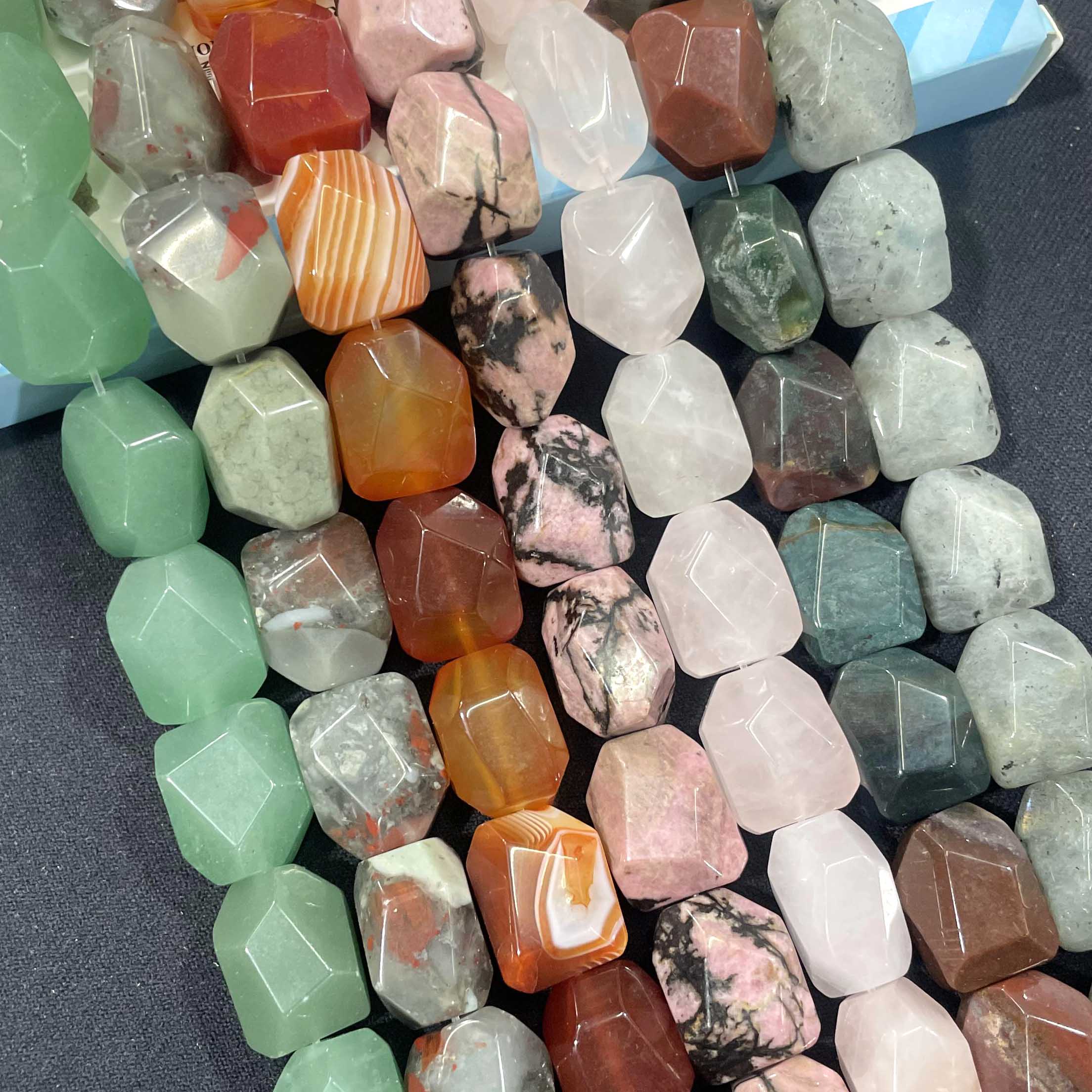 13*17mm pedra natural facetada forma irregular ágata cristal solto espaçador contas para fazer jóias diy colar pulseira