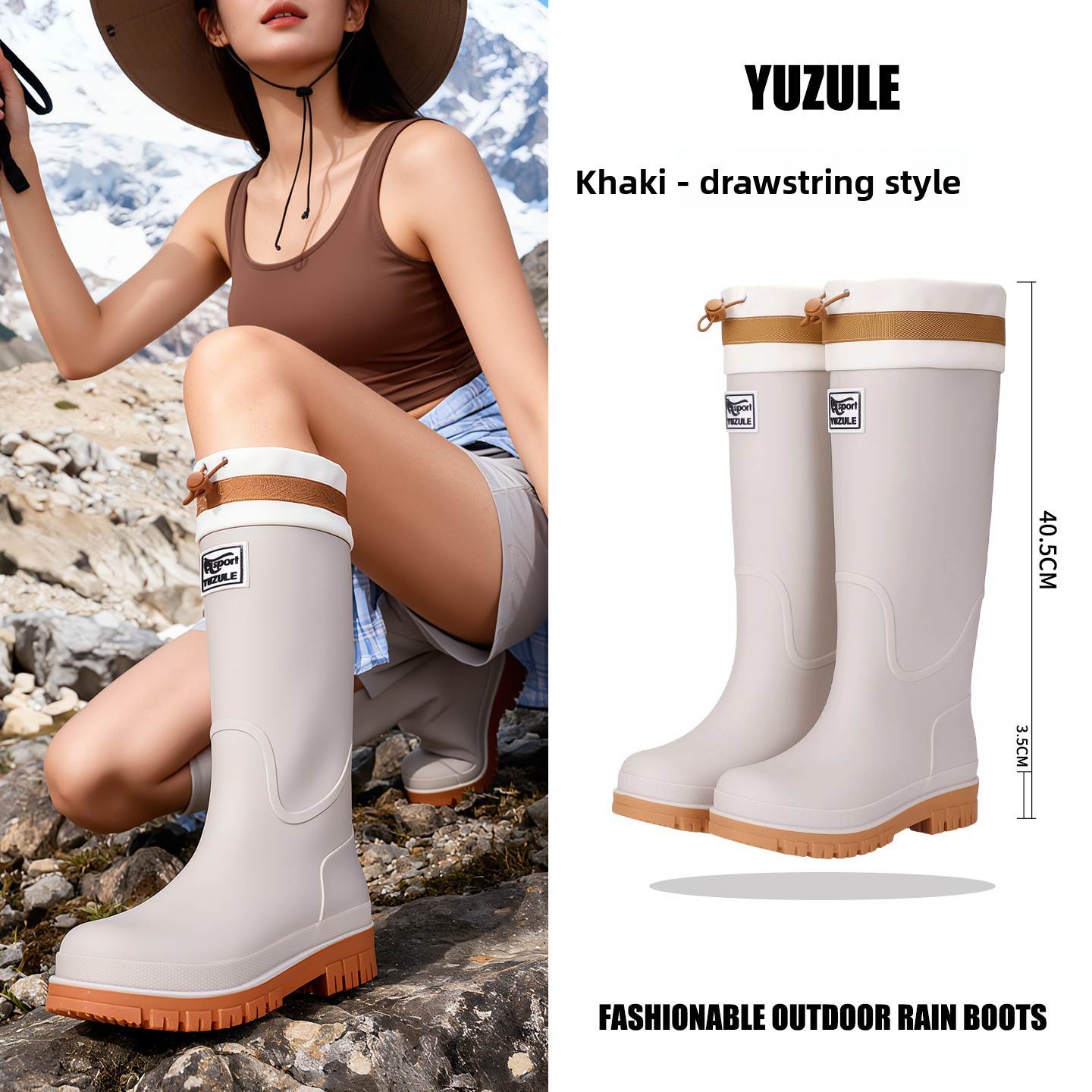 Regenschoenen Regenlaarzen Kamperen Waterdicht Medium Tube High Tube Rubberen schoenen Water Damesschoenen voor buiten Antislip waterlaarzen