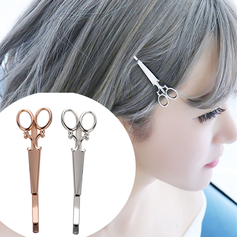 Goud Zilver Creatieve Schaar Vorm Haarspeld Vrouwen Meisjes Haar Clip Delicate Metalen Haarspeld Mode Haaraccessoires