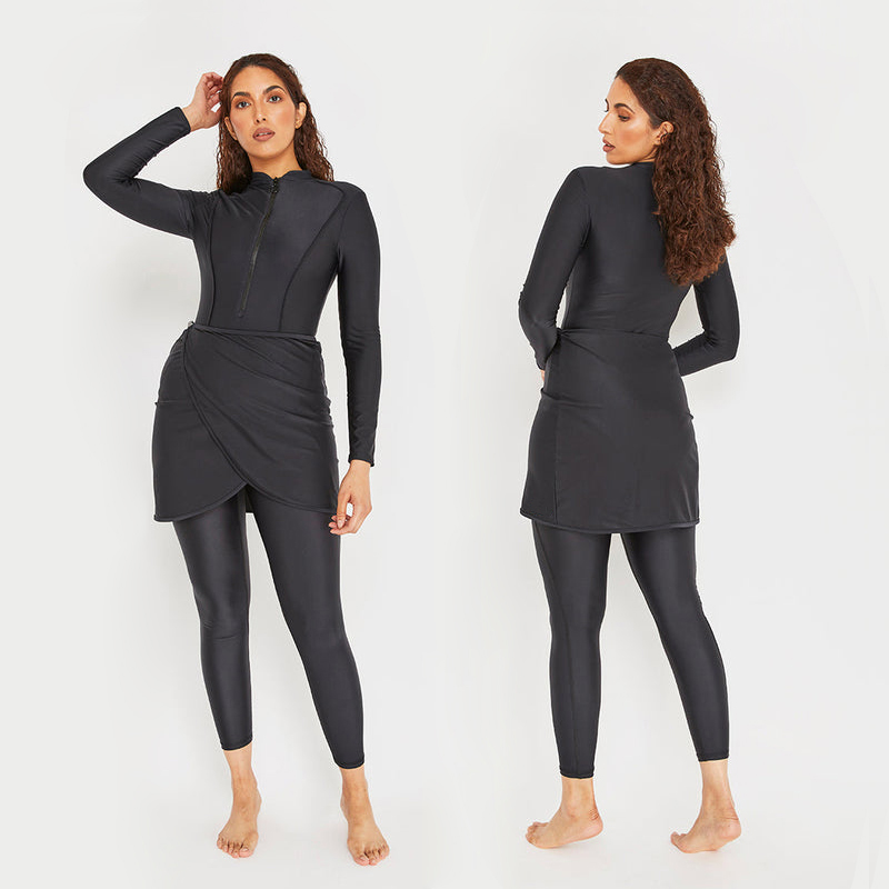 3 pçs/set feminino burkinis muçulmano roupa de banho 2024 maiô modesto manga longa islâmico pré-design natação banho superior calça hijab