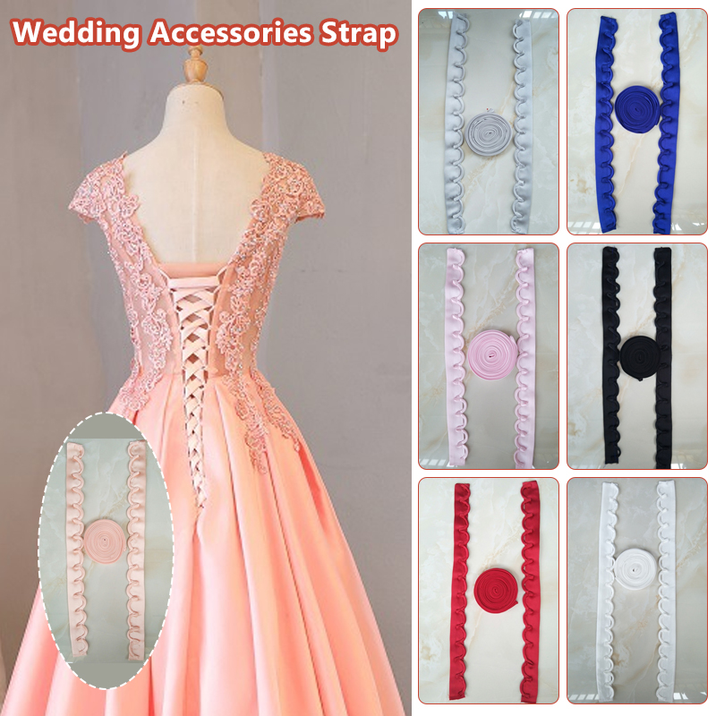 3 unids/set vestido de novia vestido de novia con cordones cremallera reemplazo vendaje accesorios nupcial banquete noche con cordones cinta de satén