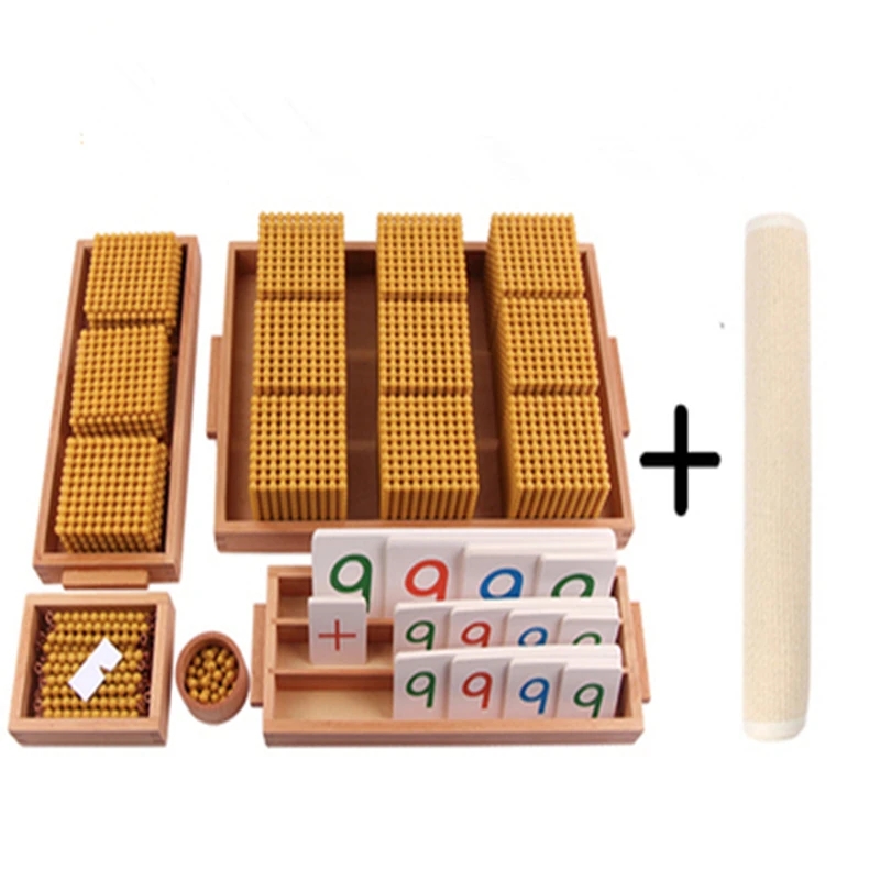 Montessori Math Spielzeug Goldene Perlen Set Dezimalstelle System Lernen Bank Spiel für Kinder Mathematik Material Bildung Ausrüstung