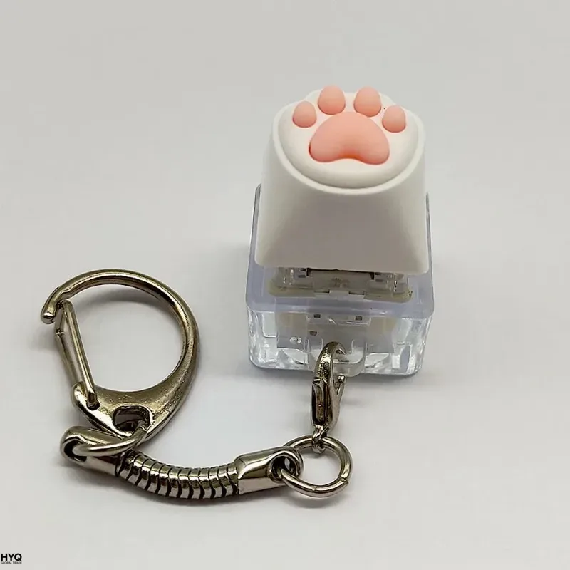 かわいい猫の爪キーホルダーキーリング指先減圧プレッシャートイキーキャップテスターバックパックペンダントフェスティバルカップルギフト