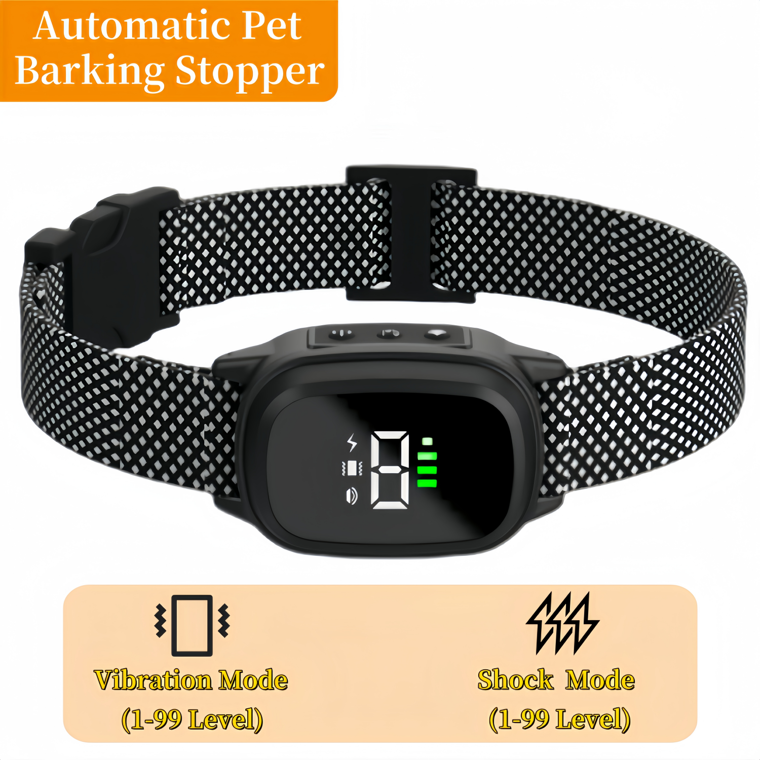 Collier imperméable pour aboiement de chien, collier Anti-aboiement Rechargeable pour arrêter d'aboiement de chien, collier d'entraînement par vibrations pour chien de petite et moyenne taille