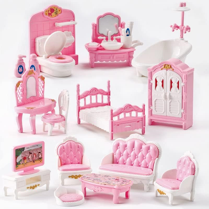 1:12 ミニチュアホーム家具セット、寝室、リビングルーム、キッチン、バスルーム用の人形アクセサリー、ドールハウスアクセサリー、ギフト